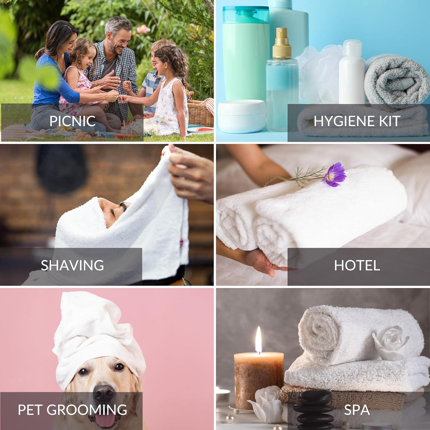 24 Toallas de Mano de Algodón GOLD TEXTILES 40x68 cm Blancas