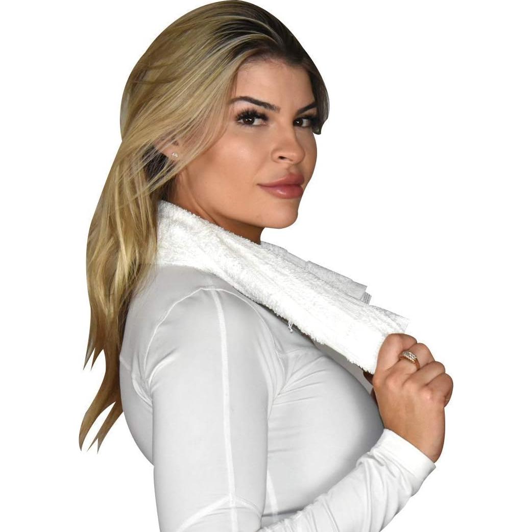 24 Toallas de Mano de Algodón GOLD TEXTILES 40x68 cm Blancas