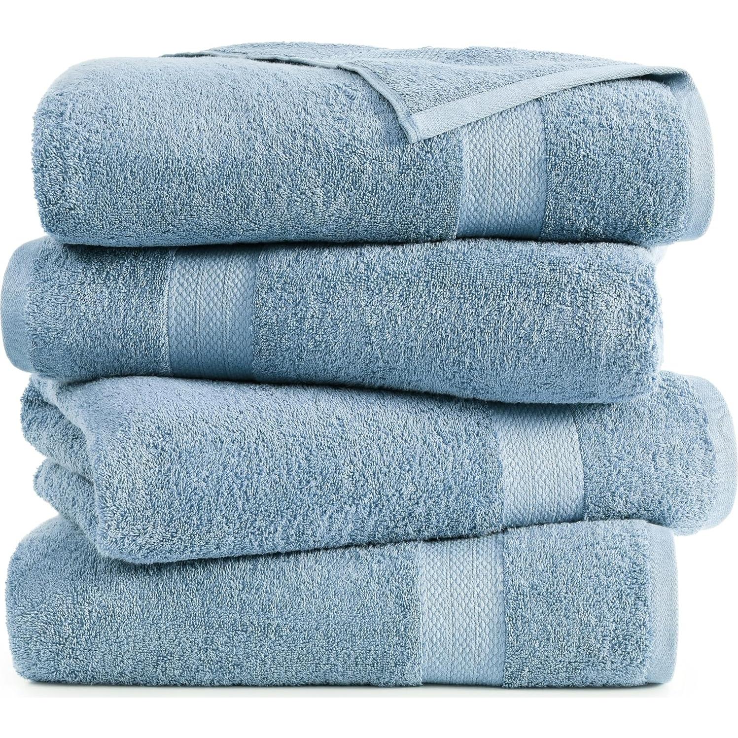 Toallas de Baño LANE LINEN 100% Algodón 4 Piezas Azul 71x137cm