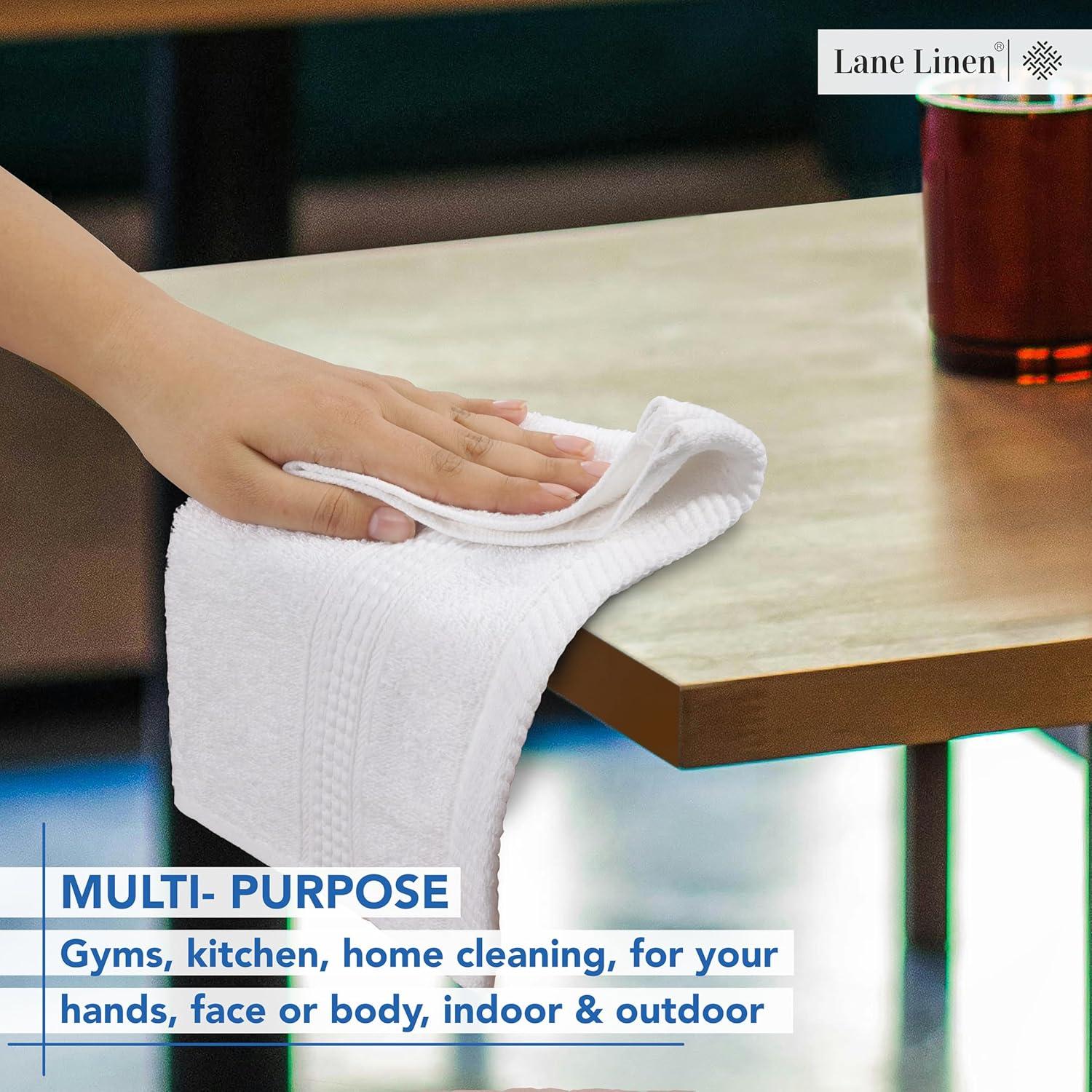 Juego de 24 Toallas de Algodón LANE LINEN 33x33cm Blancas