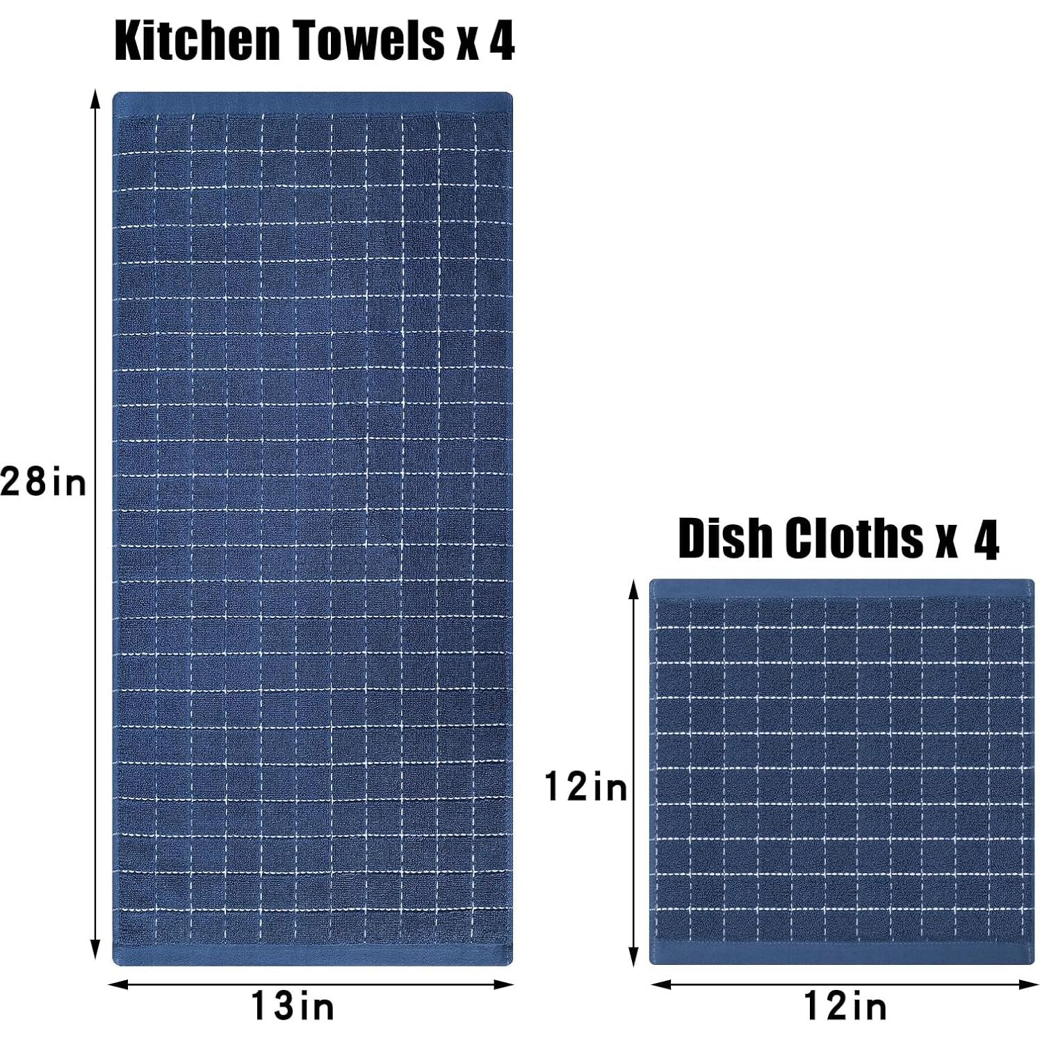 Juego de Toallas de Cocina Homaxy 100% Algodón 8 Piezas