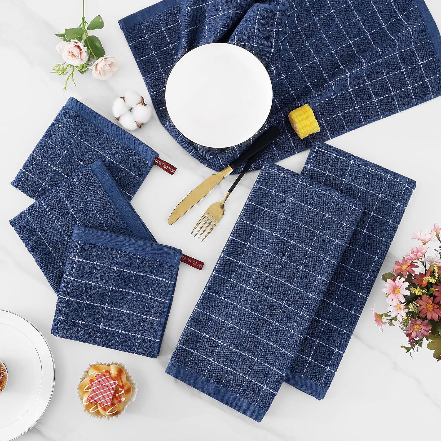 Juego de Toallas de Cocina Homaxy 100% Algodón 8 Piezas