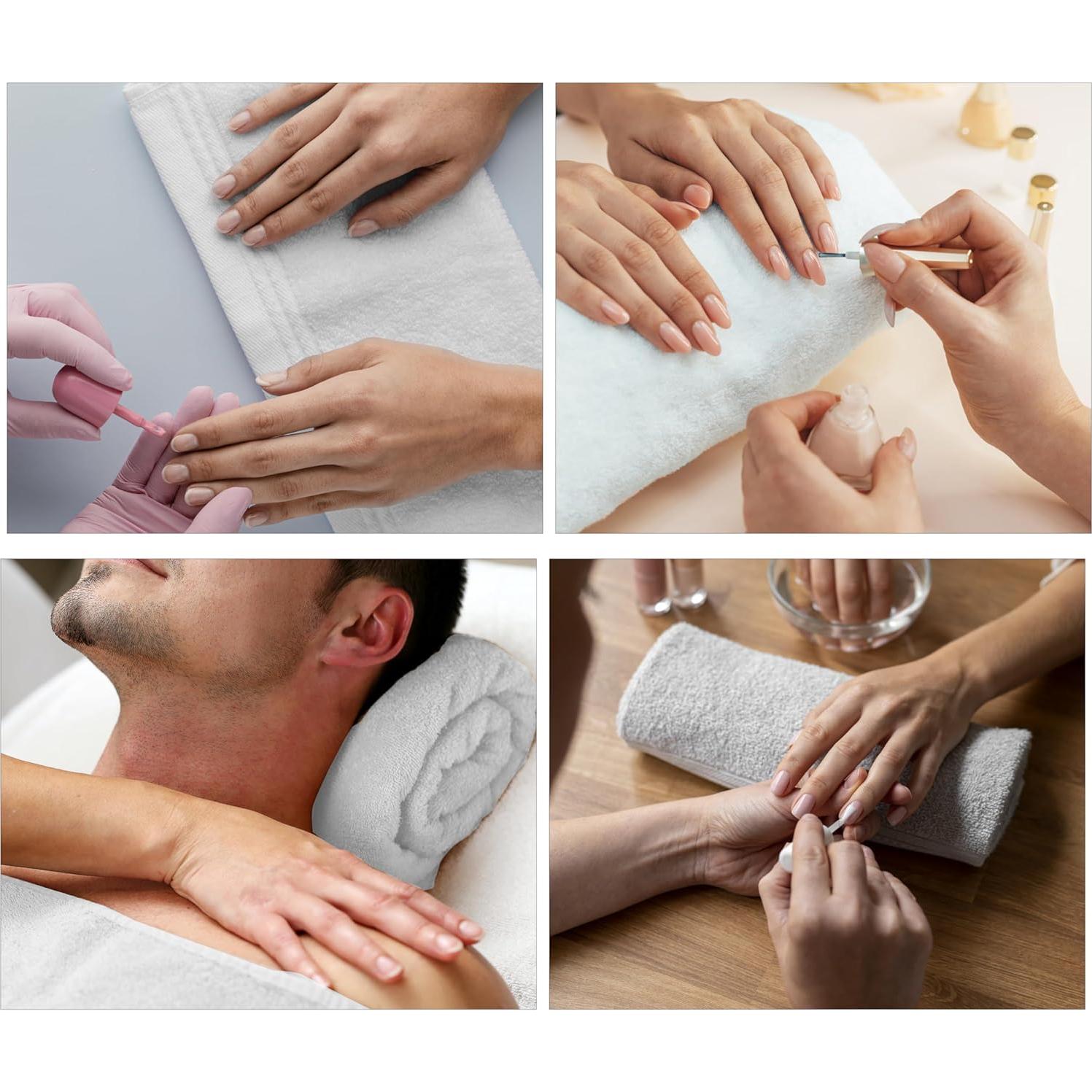 Paquete de 12 Toallas de Baño Blancas 50x100 cm 100% Algodón