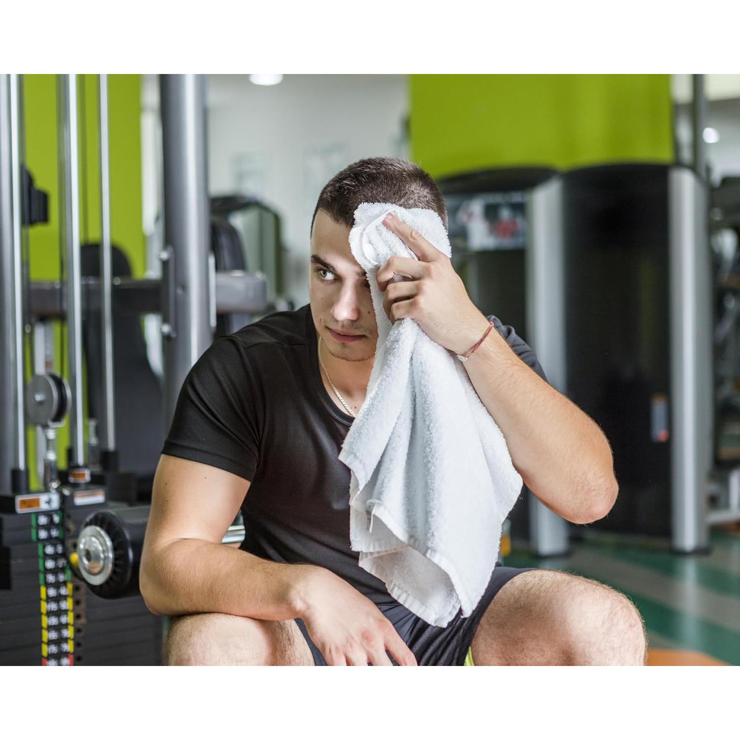 Paquete de 12 Toallas de Baño Blancas 50x100 cm 100% Algodón