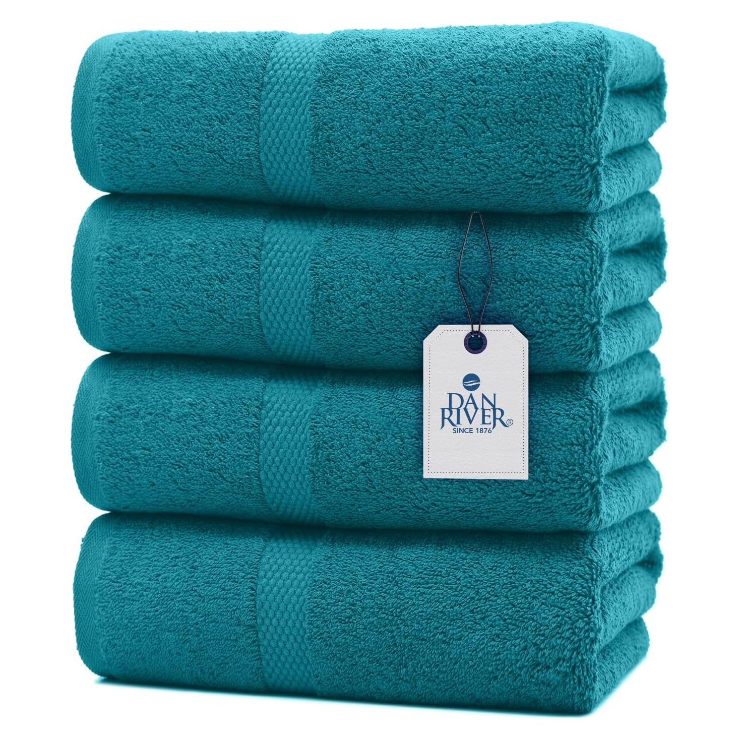 Juego de Toallas de Baño Dan River 4 Piezas 100% Algodón Verde
