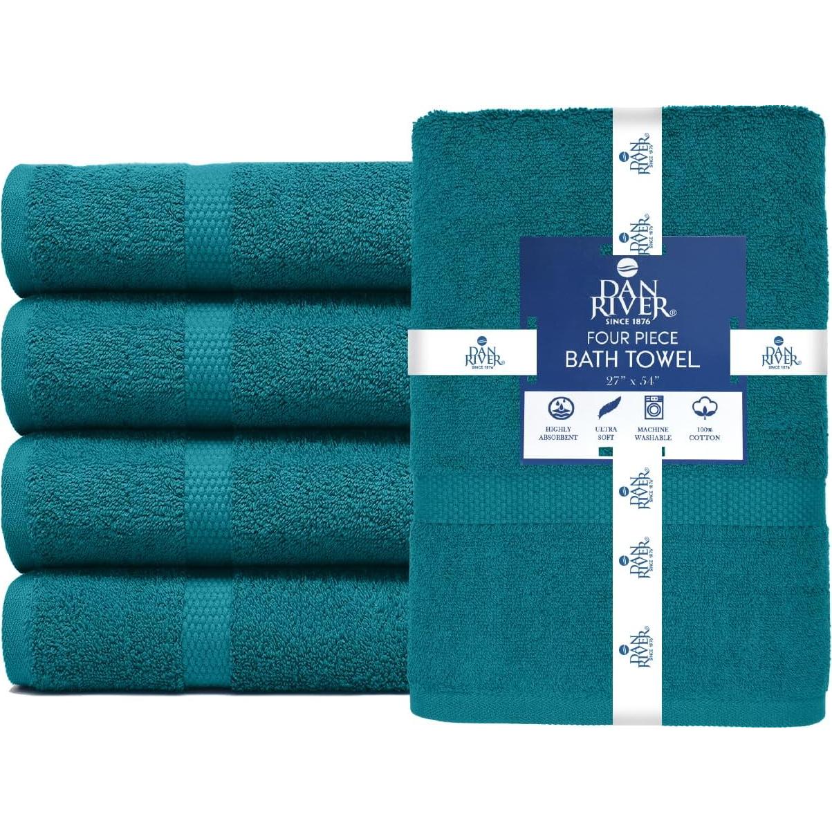 Juego de Toallas de Baño Dan River 4 Piezas 100% Algodón Verde