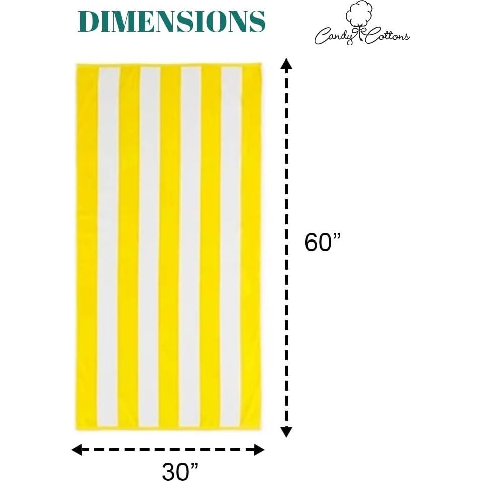 Toallas de Playa Candy Cottons 100% Algodón 152x76 cm Paquete de 4