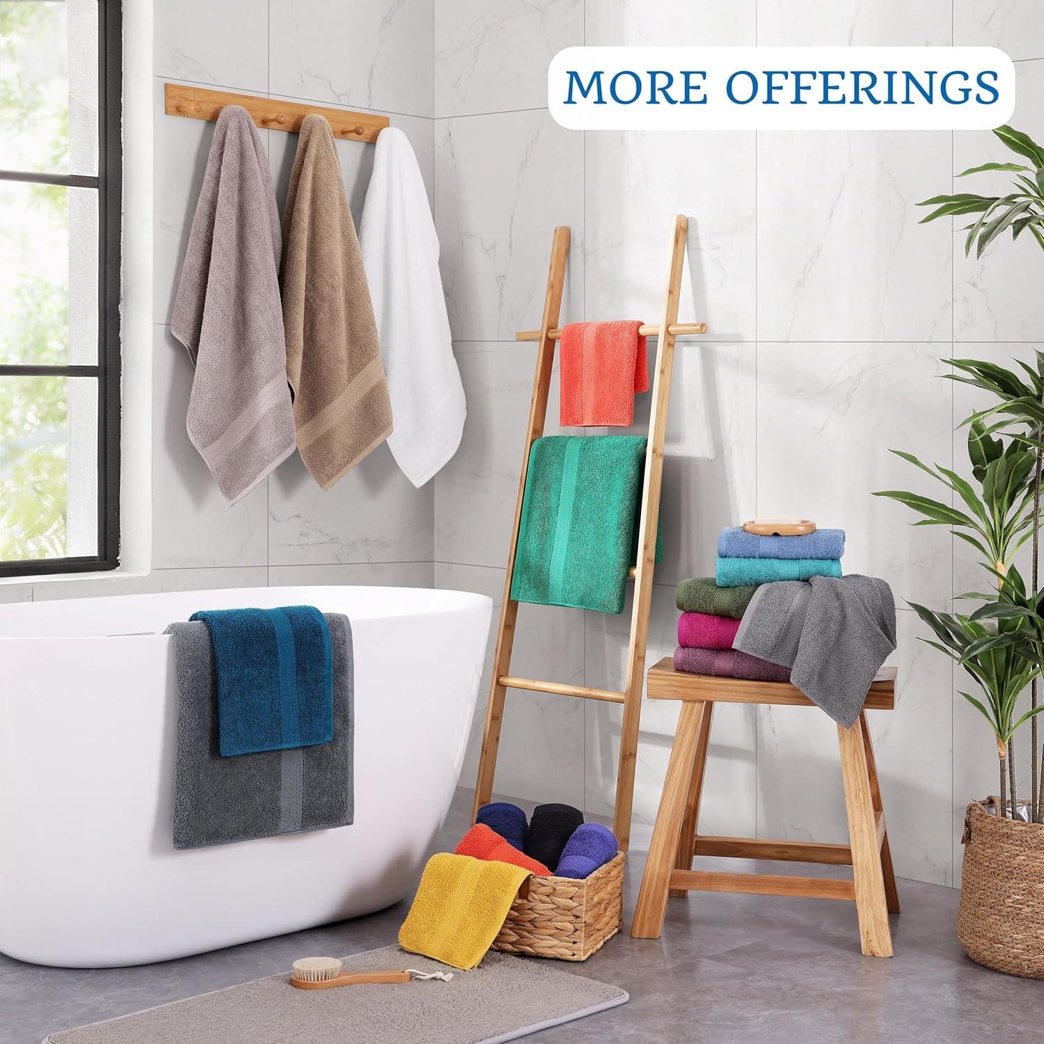 Juego de 4 Toallas de Baño LANE LINEN 100% Algodón Negro 168x89cm