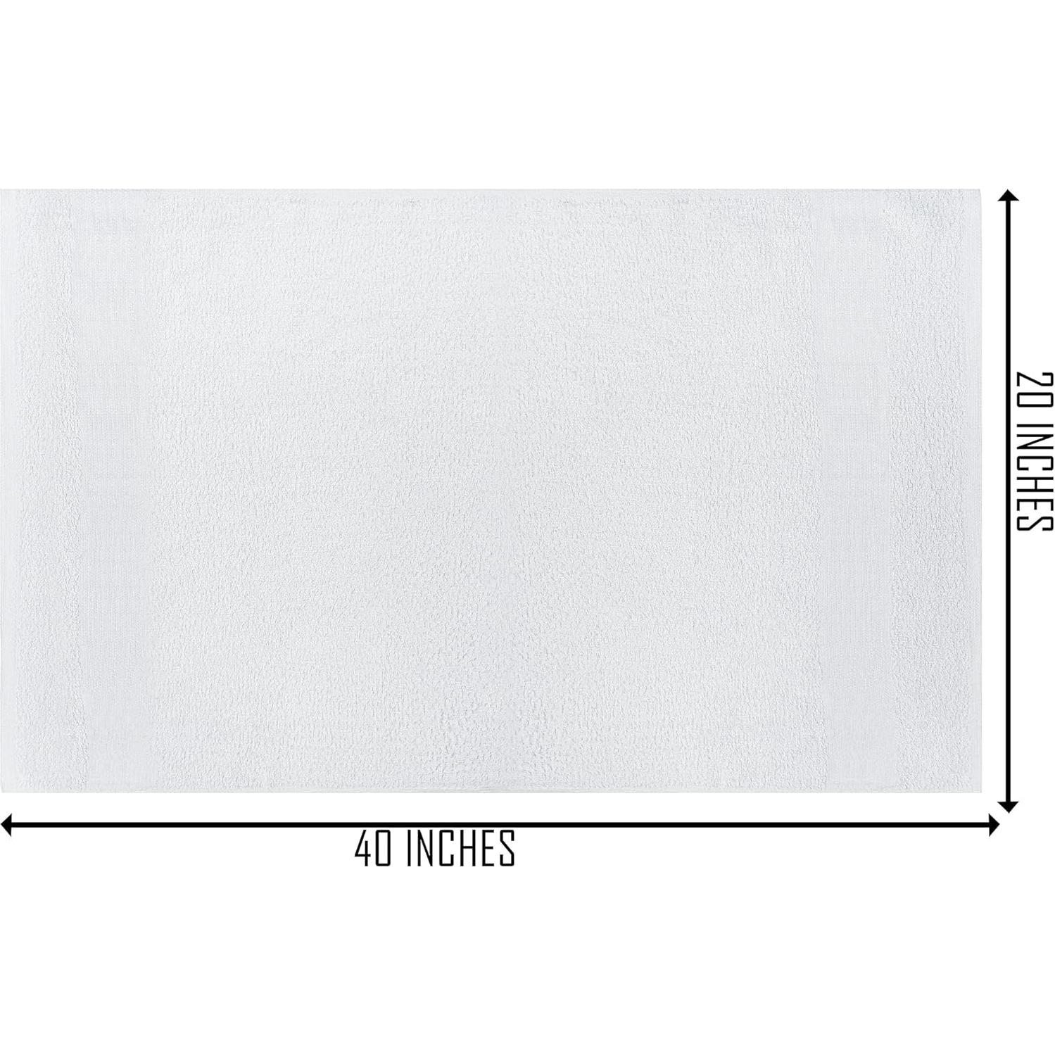 Toallas de Baño Blancas 100% Algodón - Paquete de 12 - 50.8x101.6 cm