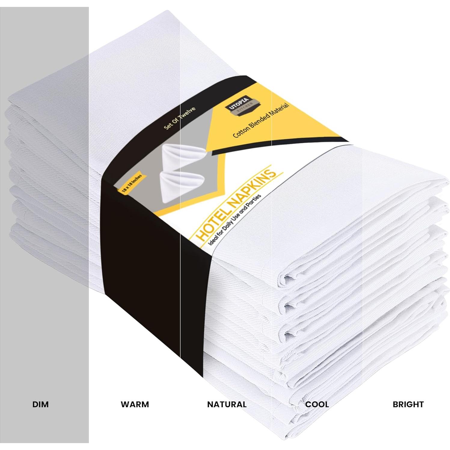 Servilletas de Tela Blancas Utopia Kitchen 45.72x45.72 cm Paquete de 12