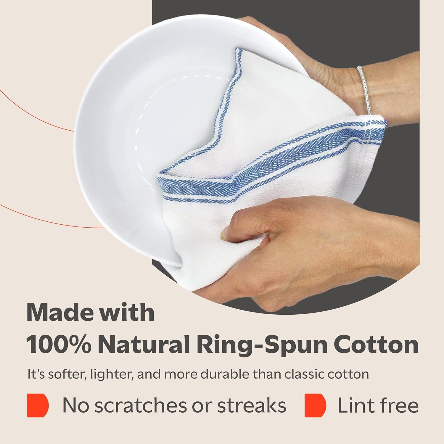 Toallas de Cocina 100% Algodón Zeppoli - Paquete de 15 - 63.5x35.6 cm