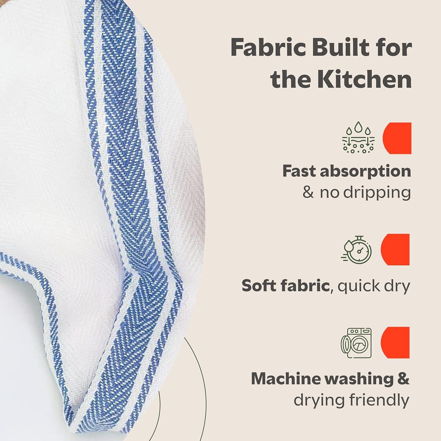 Toallas de Cocina 100% Algodón Zeppoli - Paquete de 15 - 63.5x35.6 cm