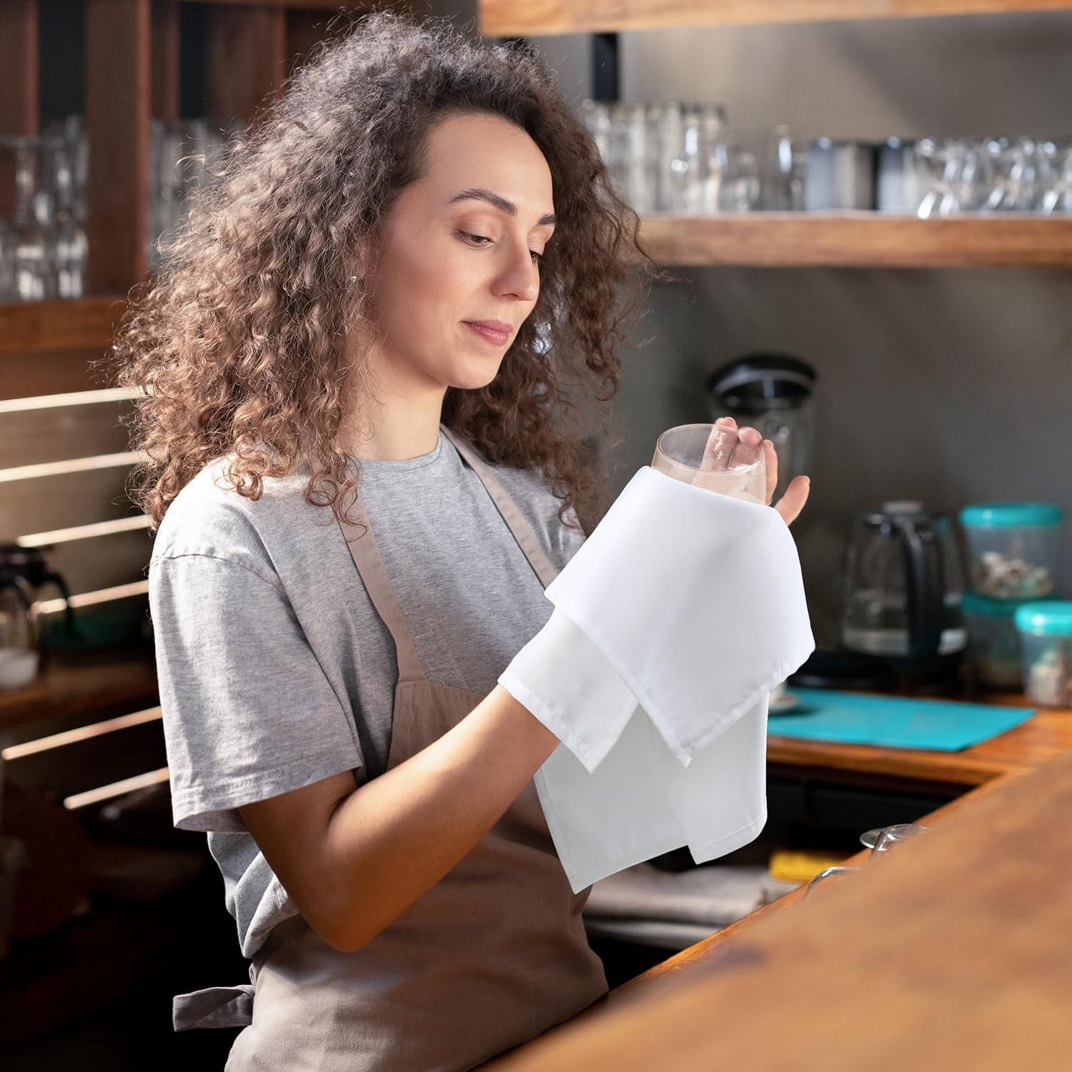 Servilletas de Tela Utopia Home 43x43 cm Blancas - Paquete de 24