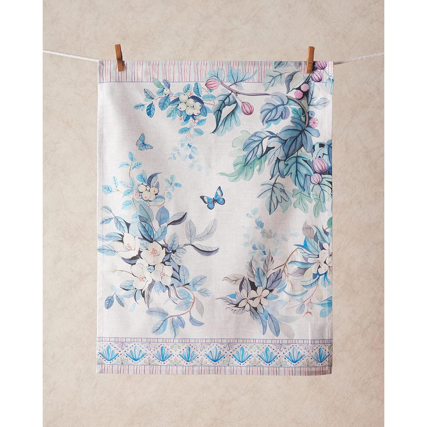 Maison d' Hermine Kitchen Towel 100% Combed Cotton Premium Set of 3 Kitchentowels Easter Tea Towels (20"x27.50") for Table Cleaning, Dining, Buffet Parties & Wedding Use - Peacock Utopia