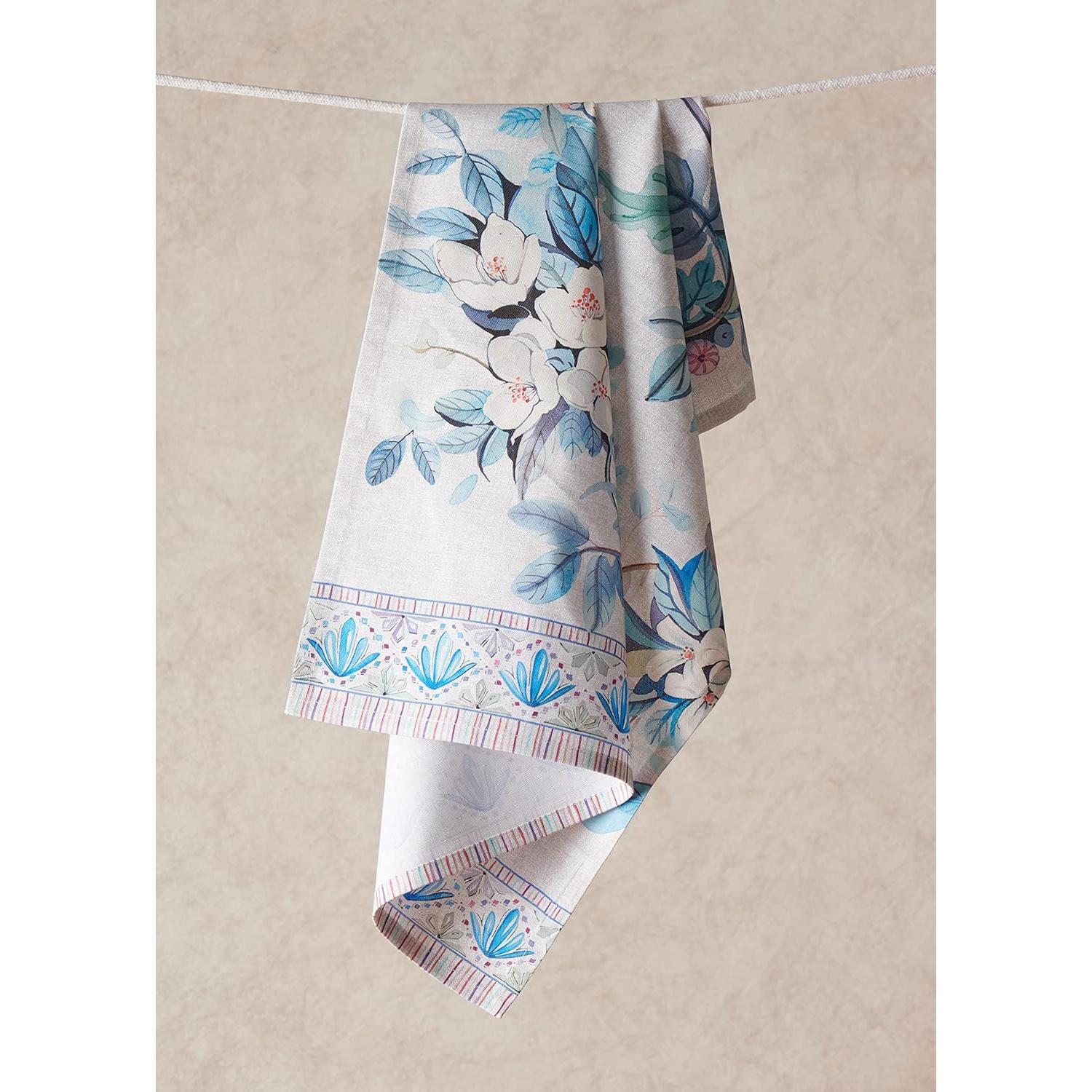 Maison d' Hermine Kitchen Towel 100% Combed Cotton Premium Set of 3 Kitchentowels Easter Tea Towels (20"x27.50") for Table Cleaning, Dining, Buffet Parties & Wedding Use - Peacock Utopia