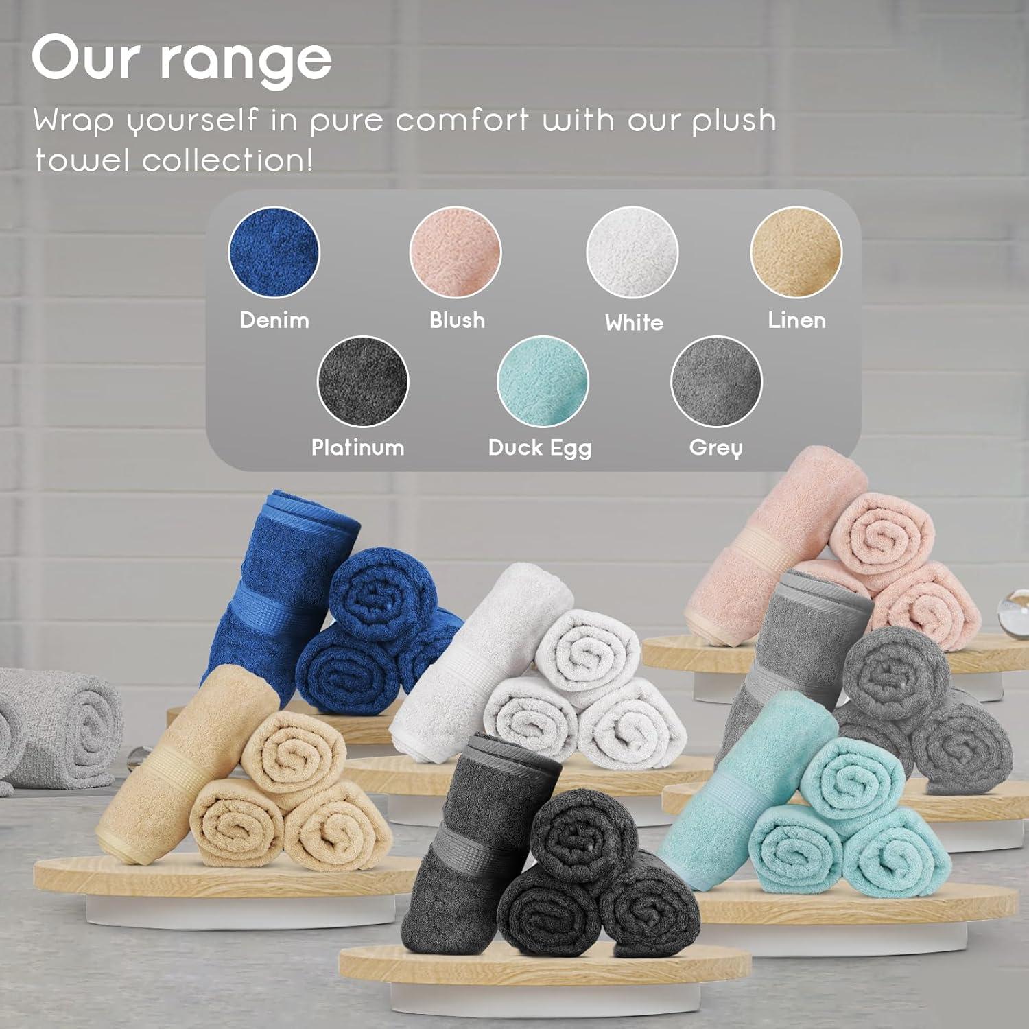 Set de 4 Toallas de Baño Ariv 100% Algodón Grande Gris