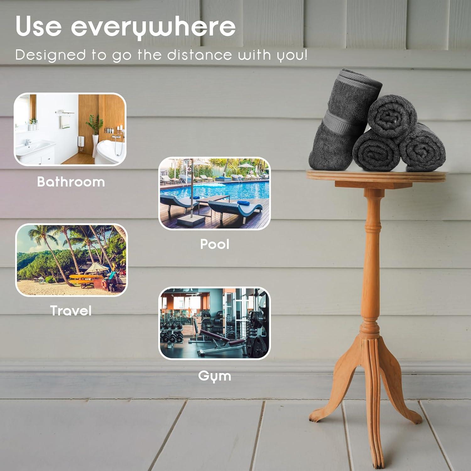 Set de 4 Toallas de Baño Ariv 100% Algodón Grande Gris