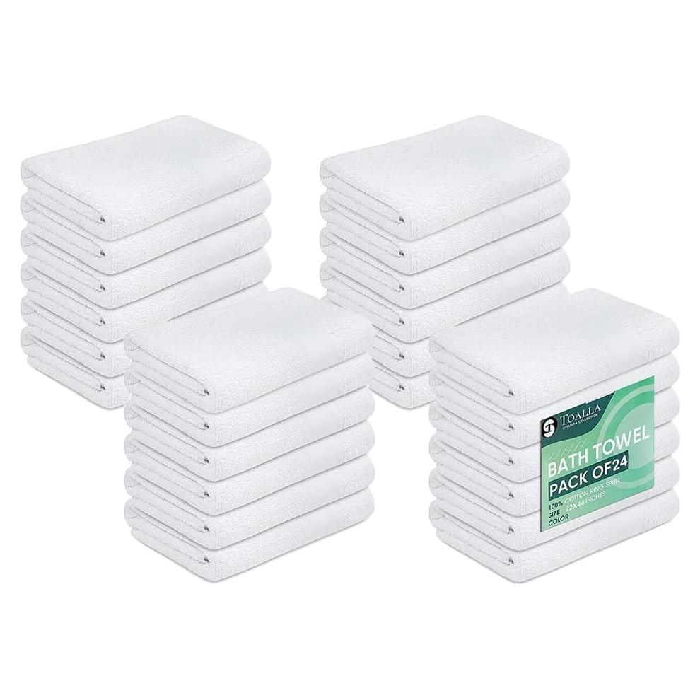 Paquete de 24 Toallas de Baño Blancas TOALLA 55.88x111.76 cm