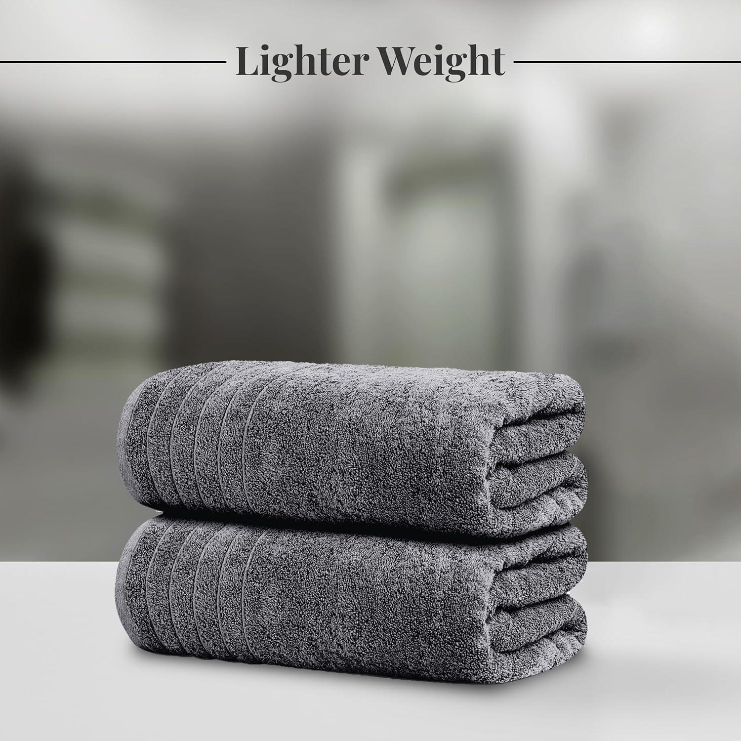 Paquete de 2 Toallas de Baño 89x178 cm Algodón Tens Towels Gris