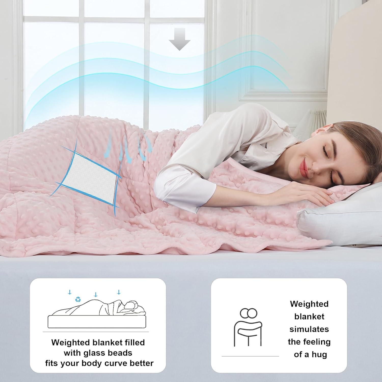 Manta con Peso Alomidds 122x183cm 5.4kg Rosa Terciopelo