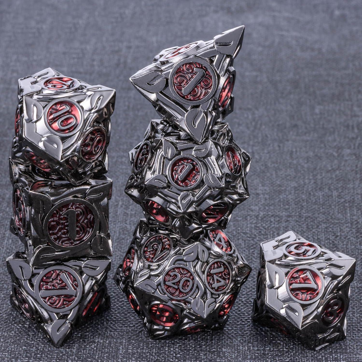 Juego de Dados Metálicos DND KERWELLSI 7Pcs Raíces Árbol Vida