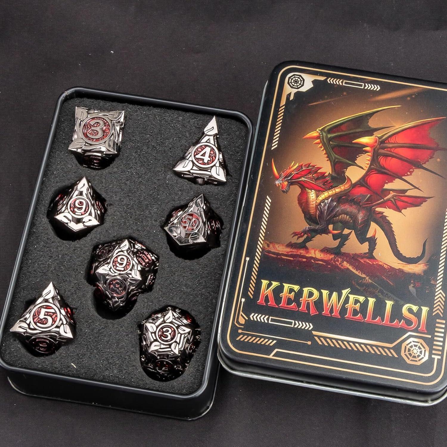 Juego de Dados Metálicos DND KERWELLSI 7Pcs Raíces Árbol Vida
