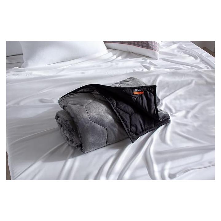 Manta con peso Layla 9.07 kg 100% algodón gris 203x152 cm