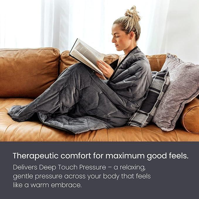 Manta con peso Layla 9.07 kg 100% algodón gris 203x152 cm