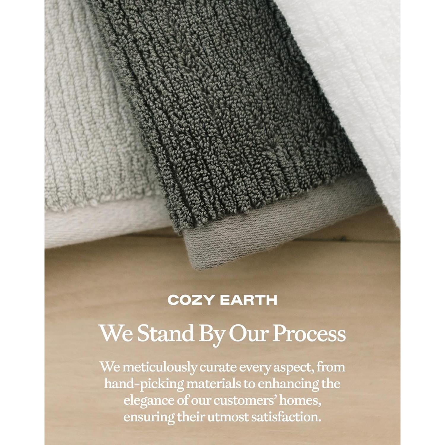 Juego de Toallas de Baño Acanaladas Cozy Earth - 2 Piezas - 60% Algodón