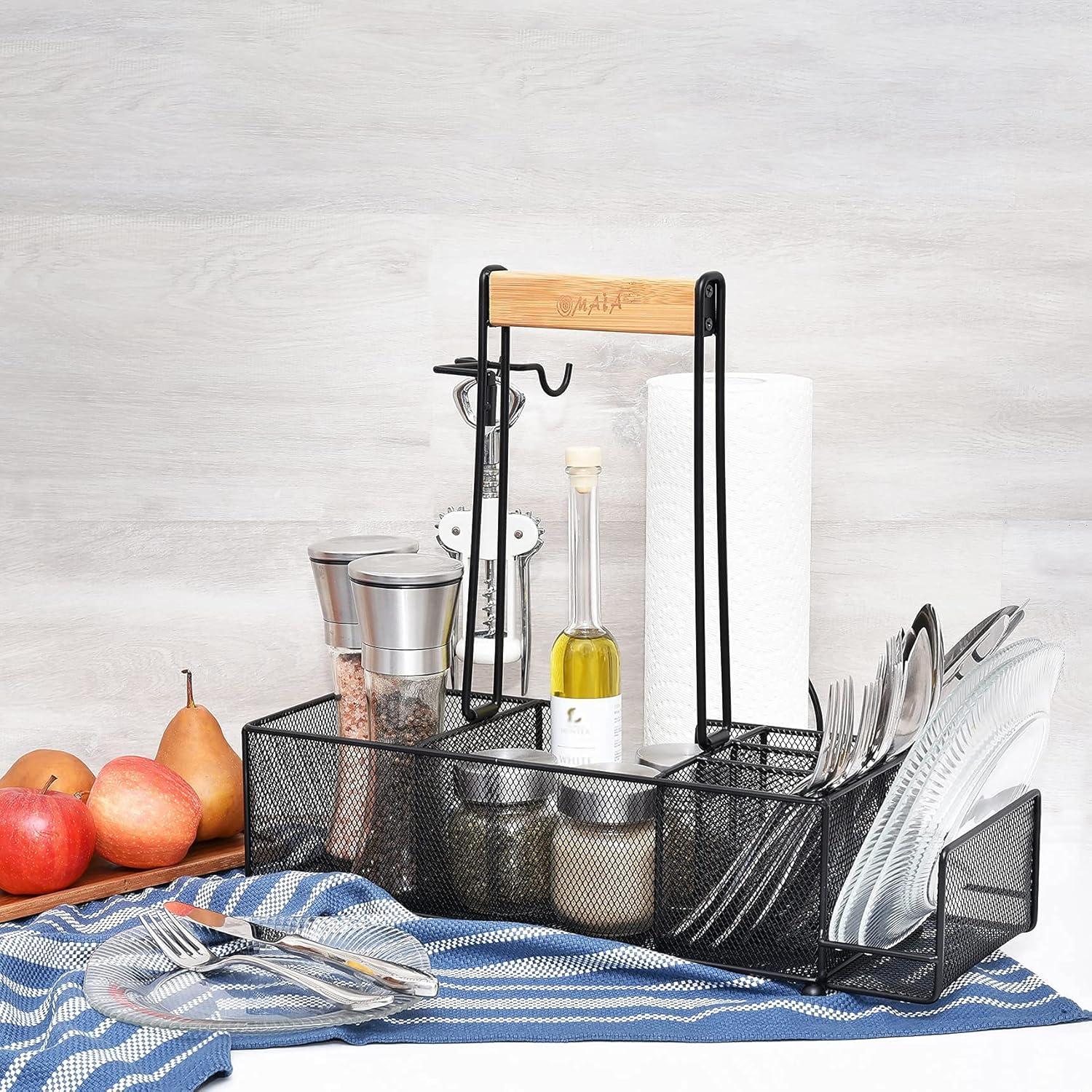 Caddy Multifuncional OMAIA para BBQ y Camping - 6 Compartimentos