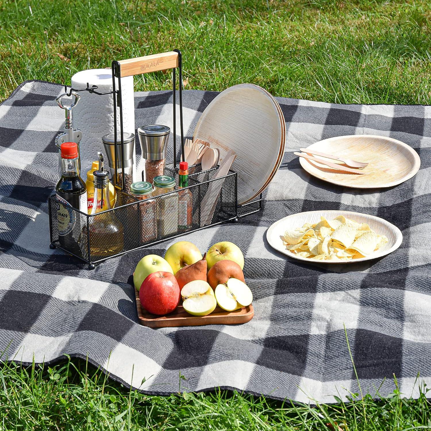 Caddy Multifuncional OMAIA para BBQ y Camping - 6 Compartimentos