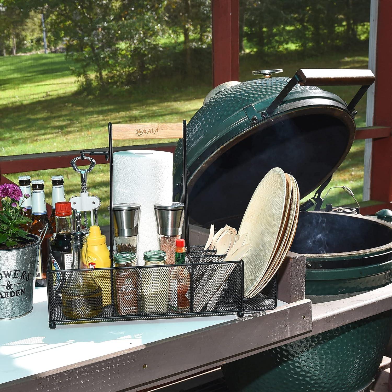 Caddy Multifuncional OMAIA para BBQ y Camping - 6 Compartimentos