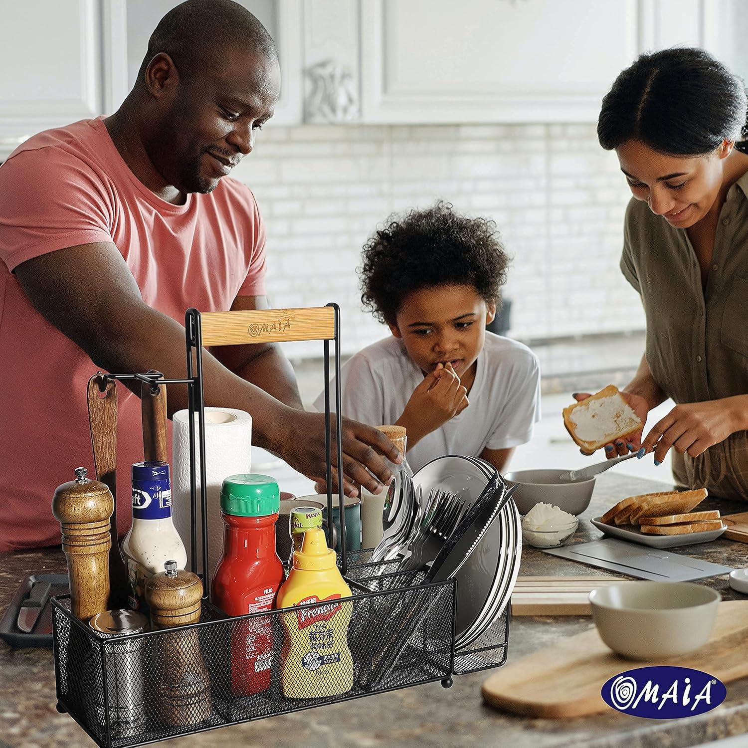 Caddy Multifuncional OMAIA para BBQ y Camping - 6 Compartimentos