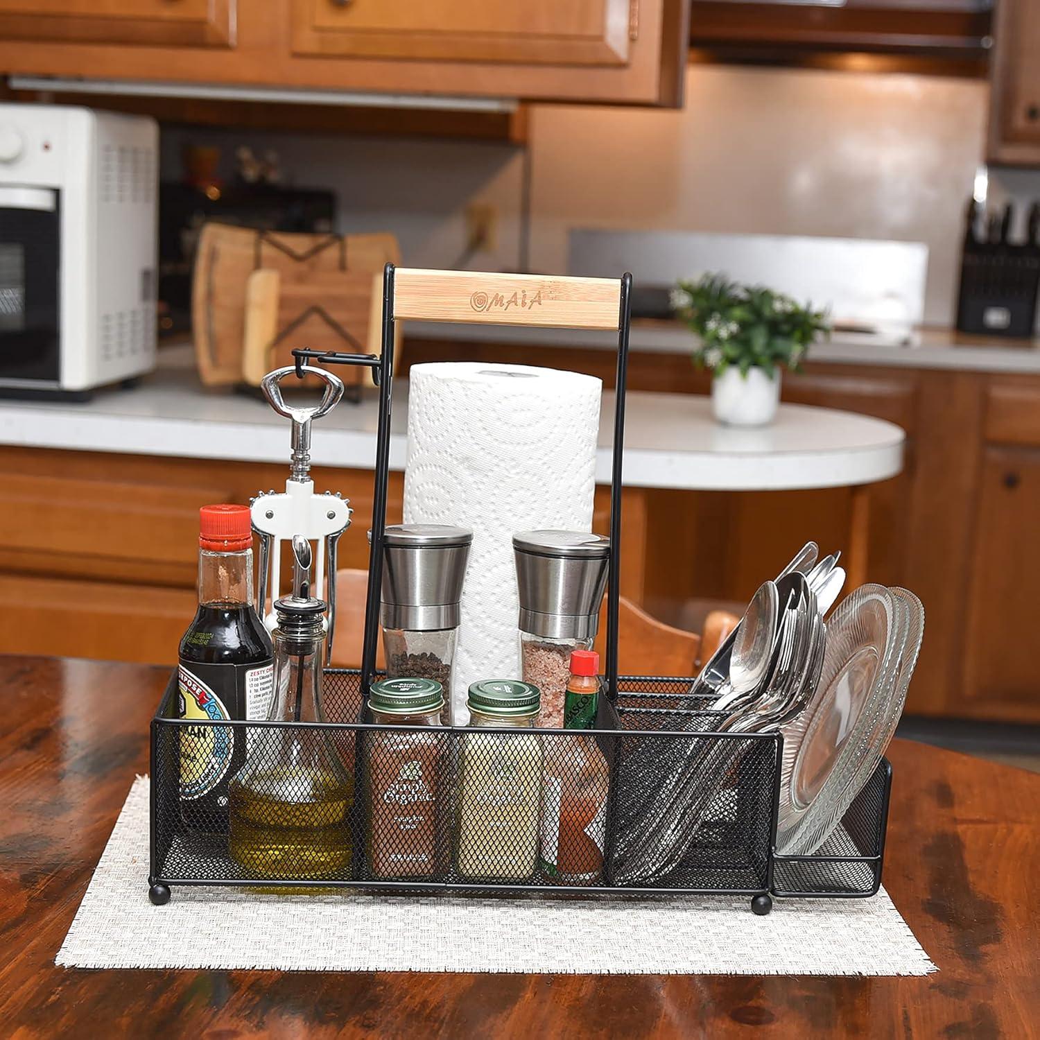 Caddy Multifuncional OMAIA para BBQ y Camping - 6 Compartimentos