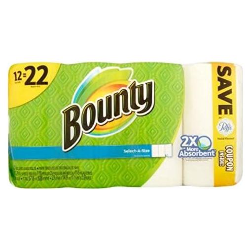Toallas de Papel Bounty Selecciona Tamaño Blanco 12 Rollos