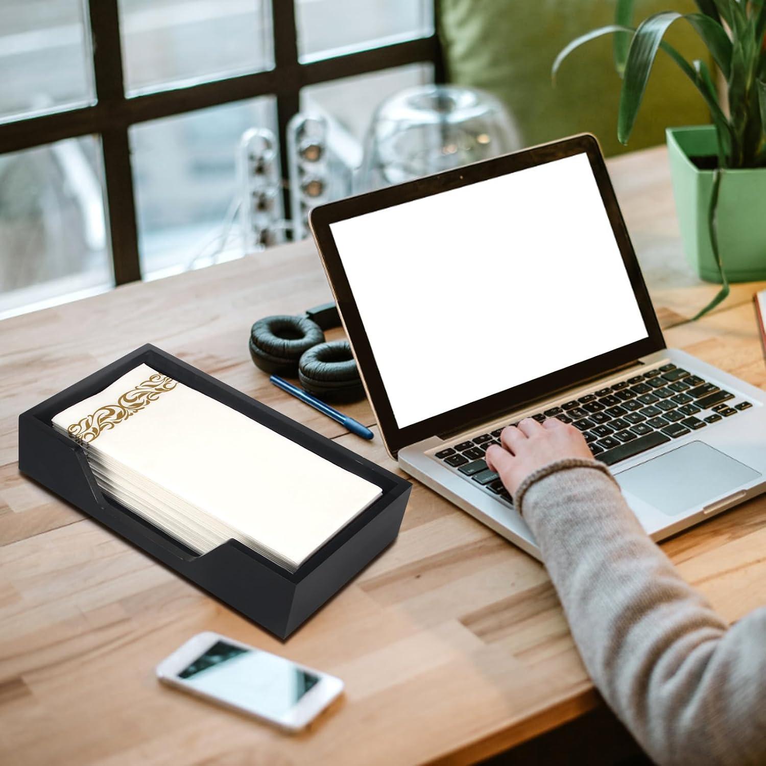 Soporte de Servilletas de Madera Gtencemen Negro 24.1x14x5.1cm