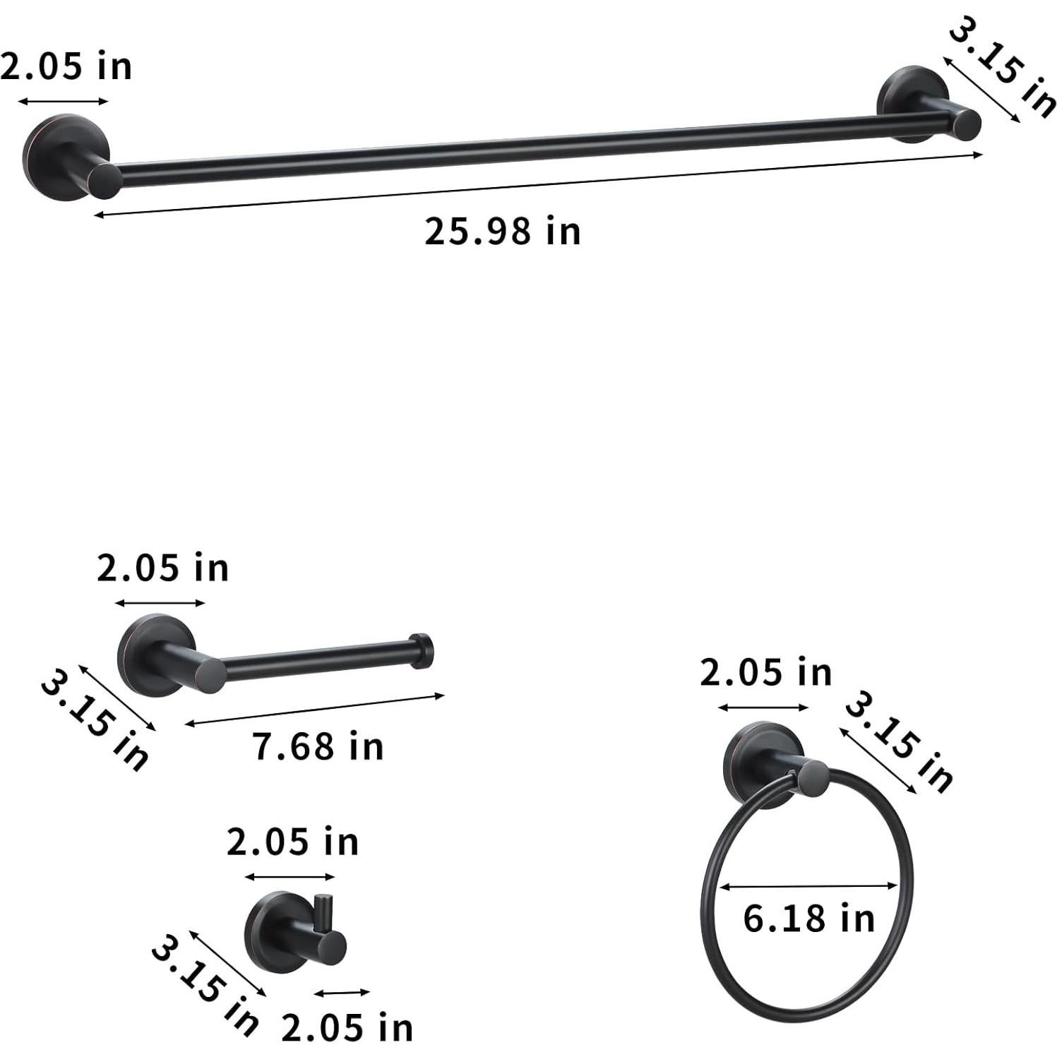 Juego de Accesorios de Baño Xin Wei 4 Piezas Bronce Aceitado