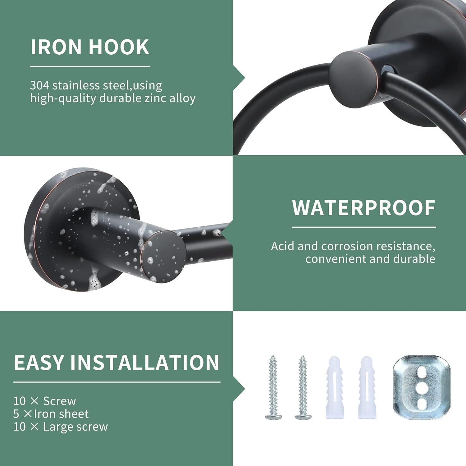 Juego de Accesorios de Baño Xin Wei 4 Piezas Bronce Aceitado