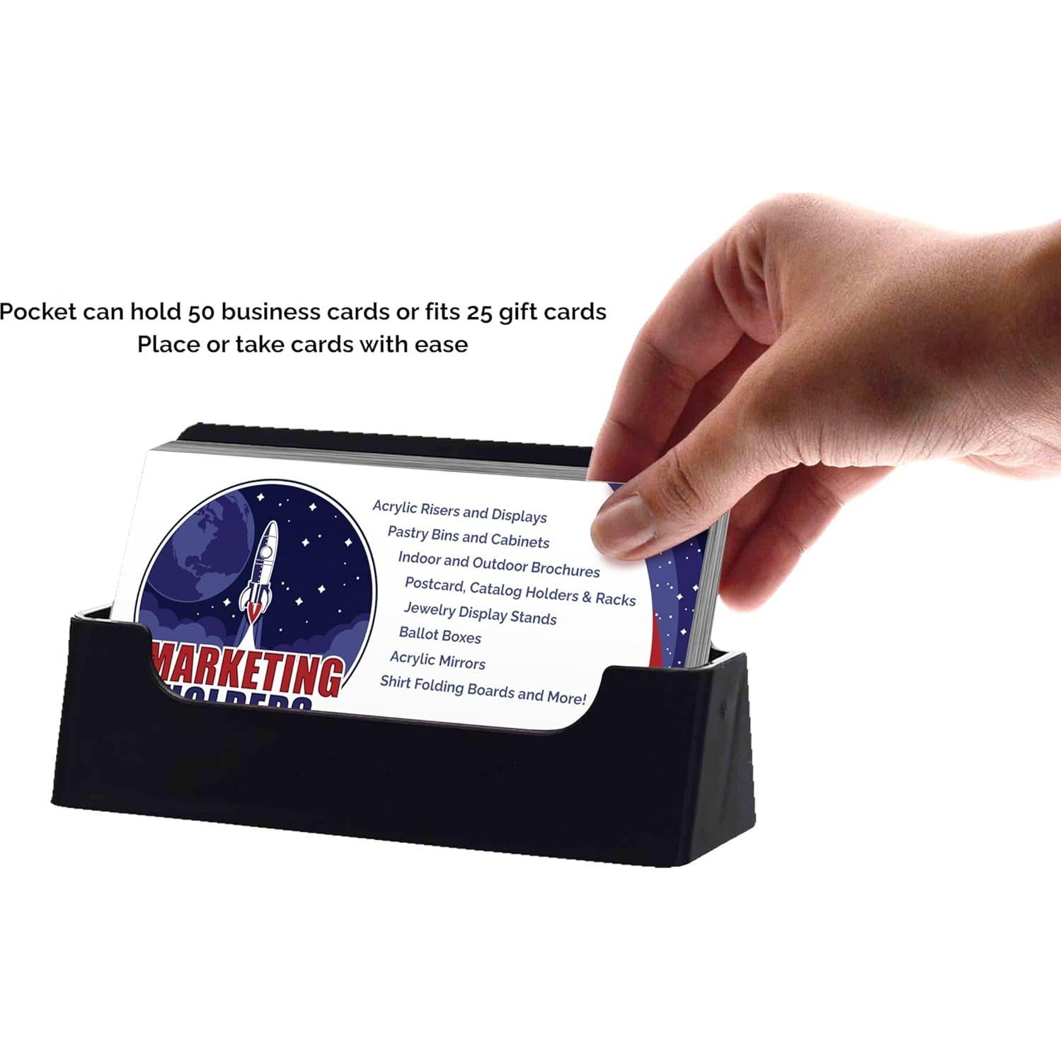 Soporte para Tarjetas de Visita Acrílico Negro - 100 Unidades