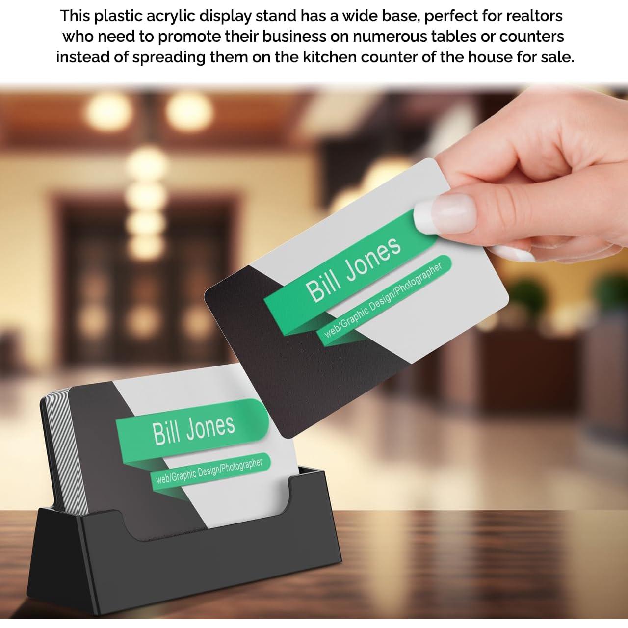 Soporte para Tarjetas de Visita Acrílico Negro - 100 Unidades