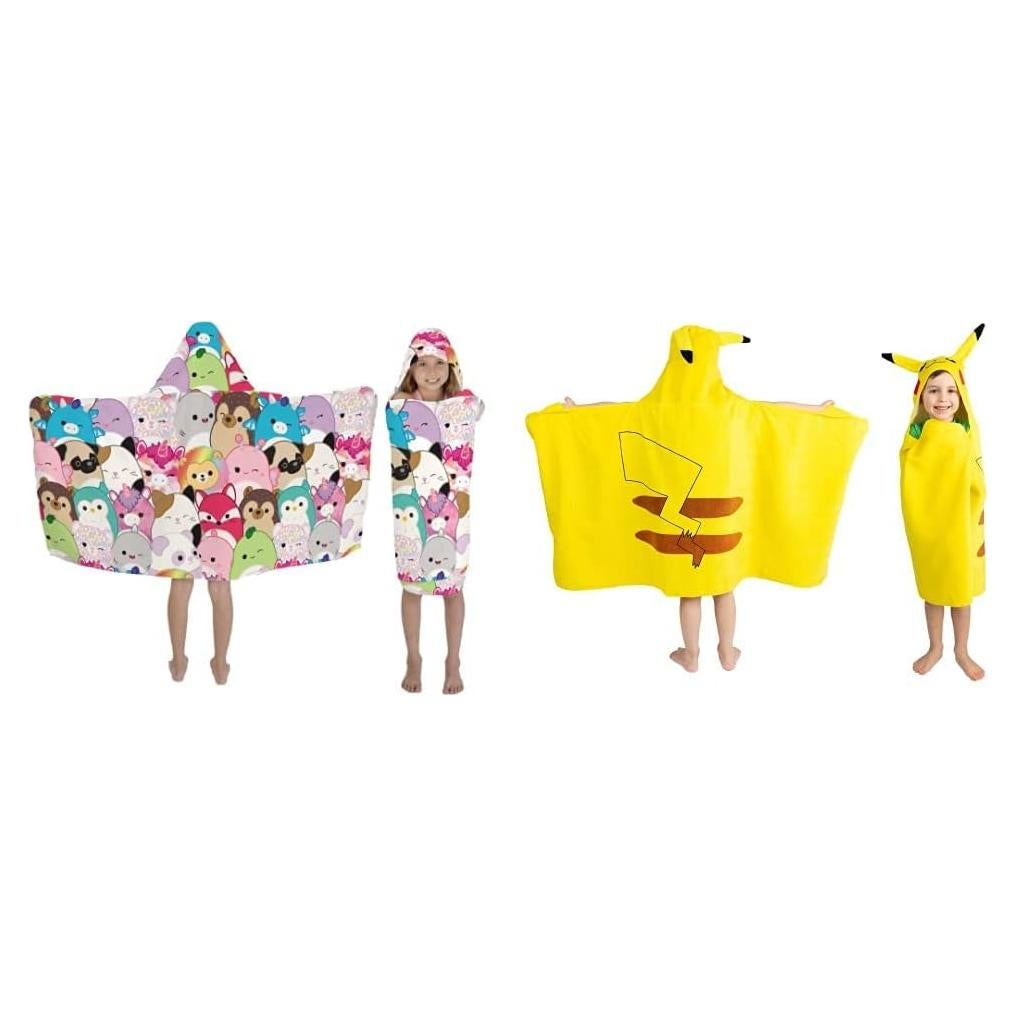 Toalla con Capucha Franco Kids Algodón Terry Pikachu 61x127cm