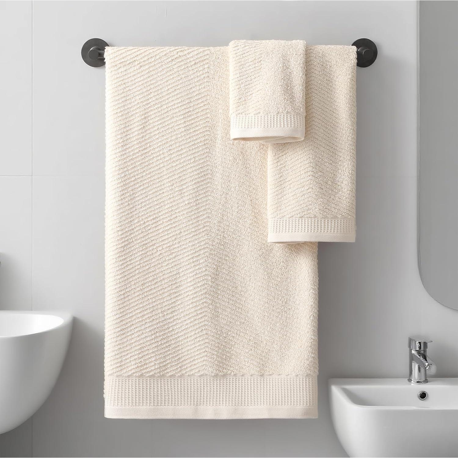 Juego de Toallas de Baño REDKISS 8 Piezas 100% Algodón Marrón