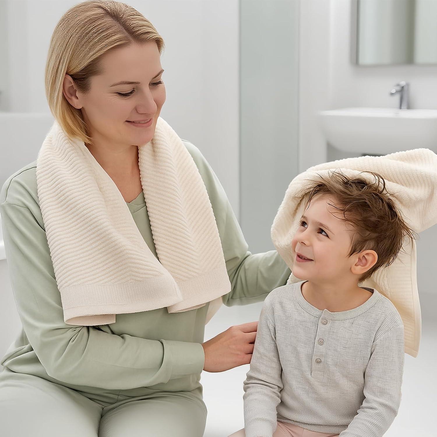 Juego de Toallas de Baño REDKISS 8 Piezas 100% Algodón Marrón