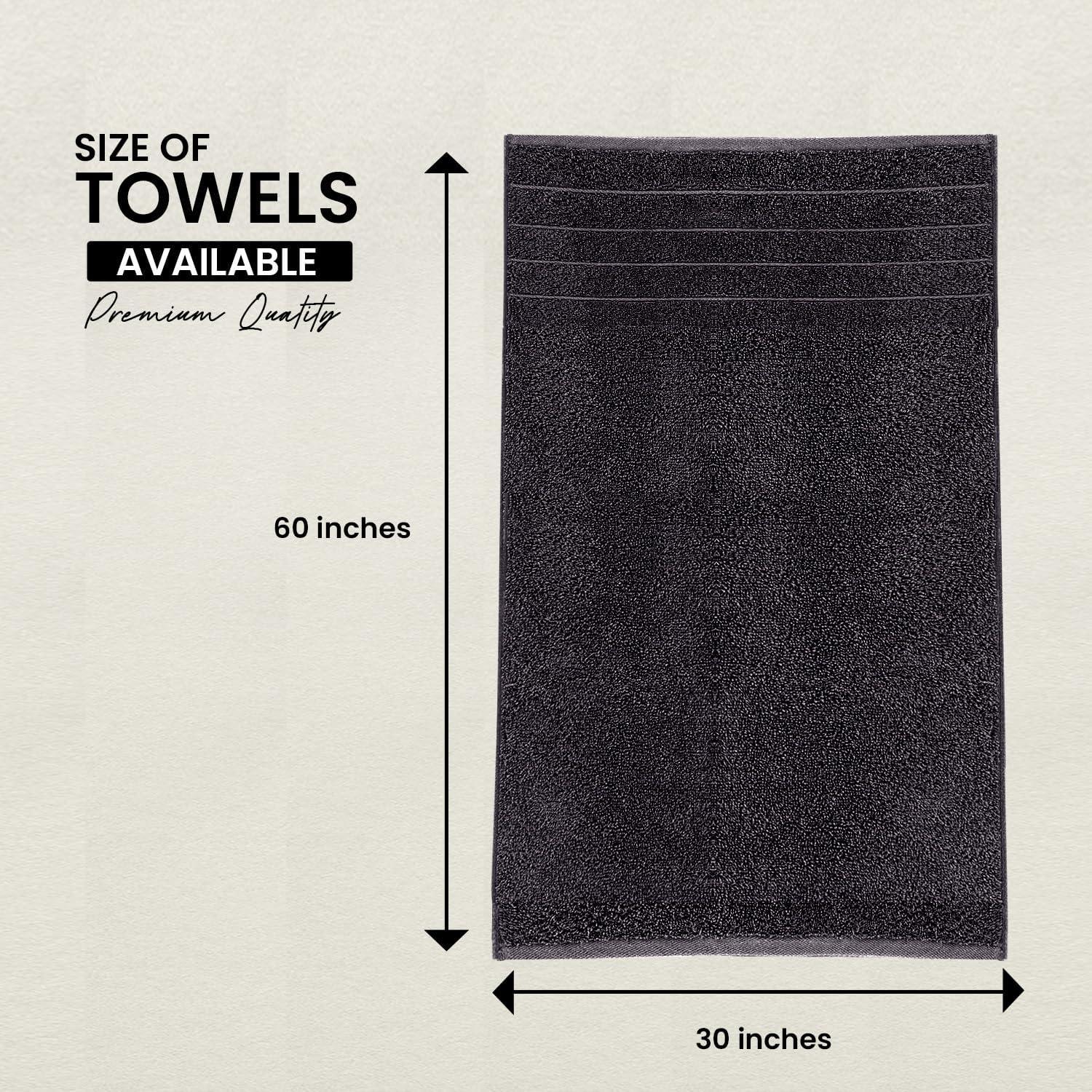 Toallas de Baño Grises CottonsClout - Paquete de 4, 76x152 cm