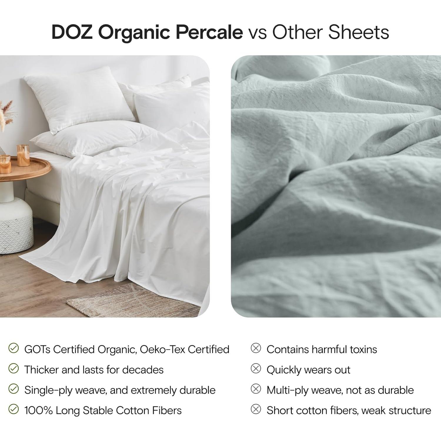 Juego de Sábanas DOZ de SIJO Algodón Orgánico Doble 3 Piezas