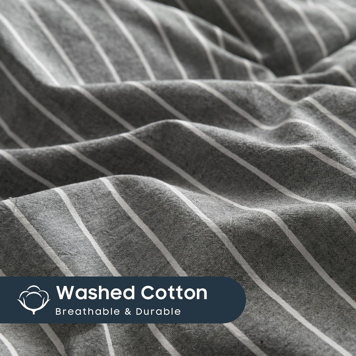 Juego de Funda Nórdica Individual Despertar En Nube Algodón Gris 3 Piezas