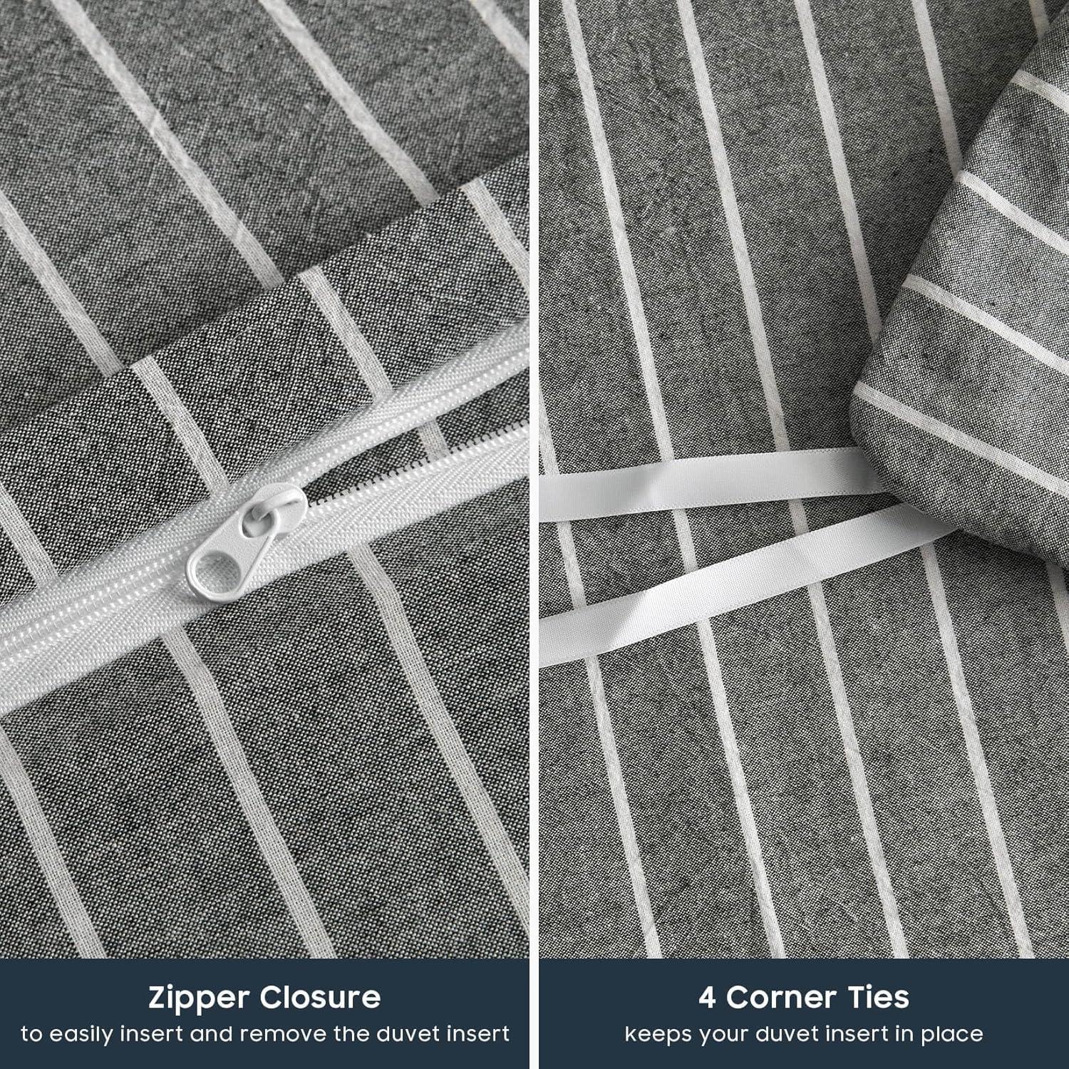 Juego de Funda Nórdica Individual Despertar En Nube Algodón Gris 3 Piezas