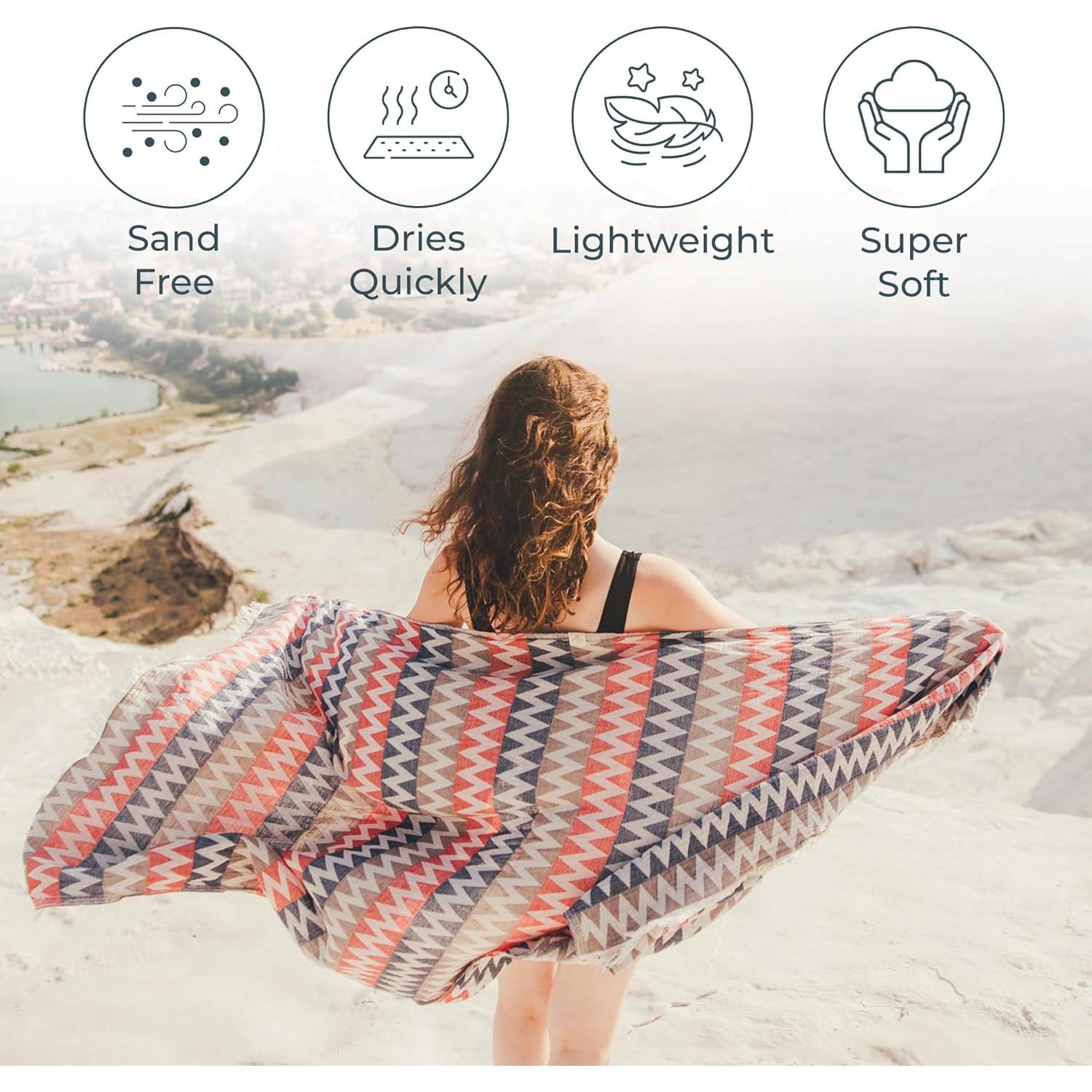 Toalla de Playa Mebien 89x170cm 100% Algodón Secado Rápido