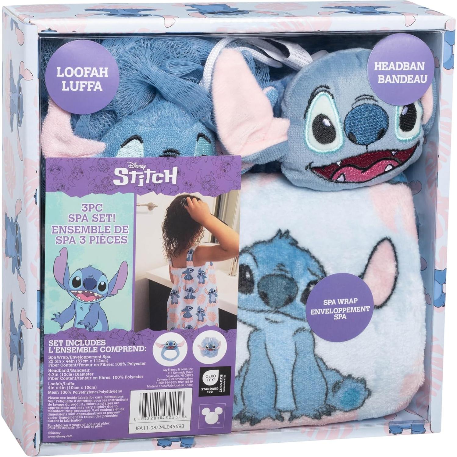 Set de Spa y Baño Lilo y Stitch Jay Franco 3 Piezas Microfibra