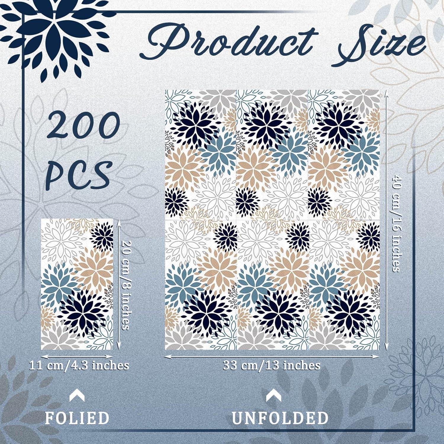 Toallas de Papel Floral Karenhi 200 Pcs 2 Capas 20x33 cm